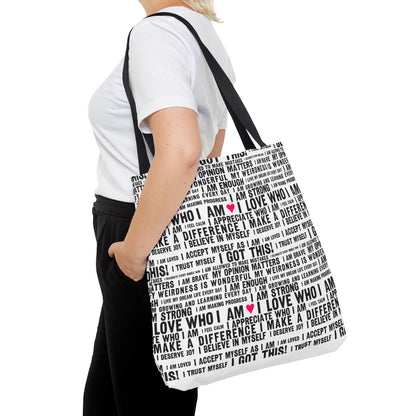 Daily Affirmations in Black & White | Eco-Friendly Tote Bag