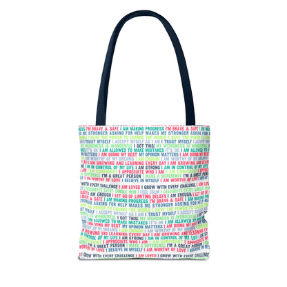 Daily Affirmations in Multi-Color | Eco-Friendly Tote Bag