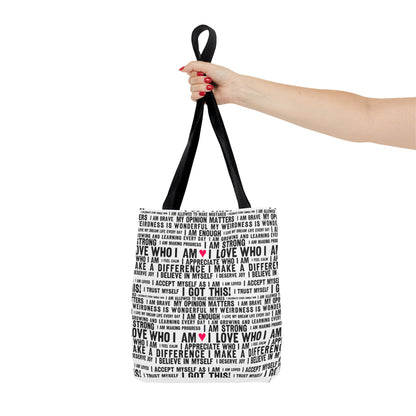 Daily Affirmations in Black & White | Eco-Friendly Tote Bag