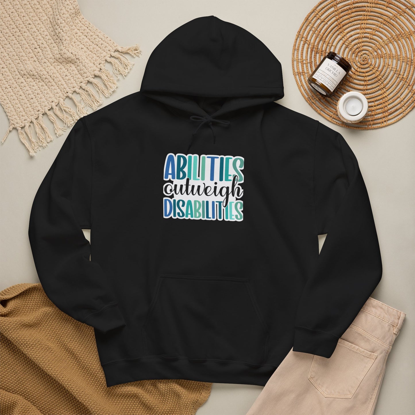 Abilities Outweigh Disabilities Disability Awareness Hoodie | Adult Unisex Hoodie