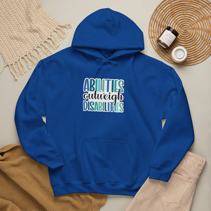 Abilities Outweigh Disabilities Disability Awareness Hoodie | Adult Unisex Hoodie
