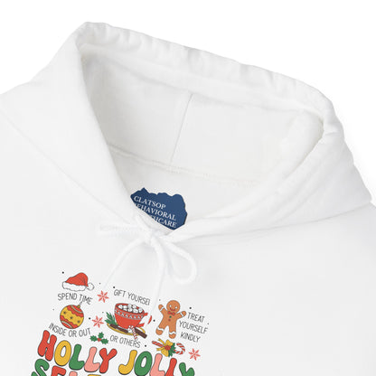 "Holly Jolly Self-Care" Christmas • Unisex Adult Hoodie