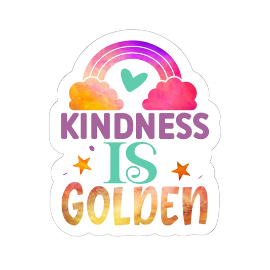 Kindness is Golden Stickers | Inspiring Décor for Laptops, Journals, Water Bottles, Gift for Friends