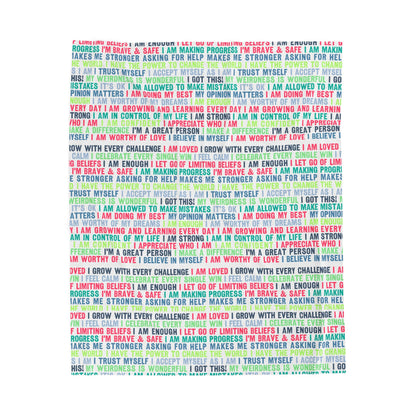 Daily Affirmations in Multi-Color | Velveteen Plush Blanket