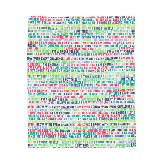 Daily Affirmations in Multi-Color | Velveteen Plush Blanket