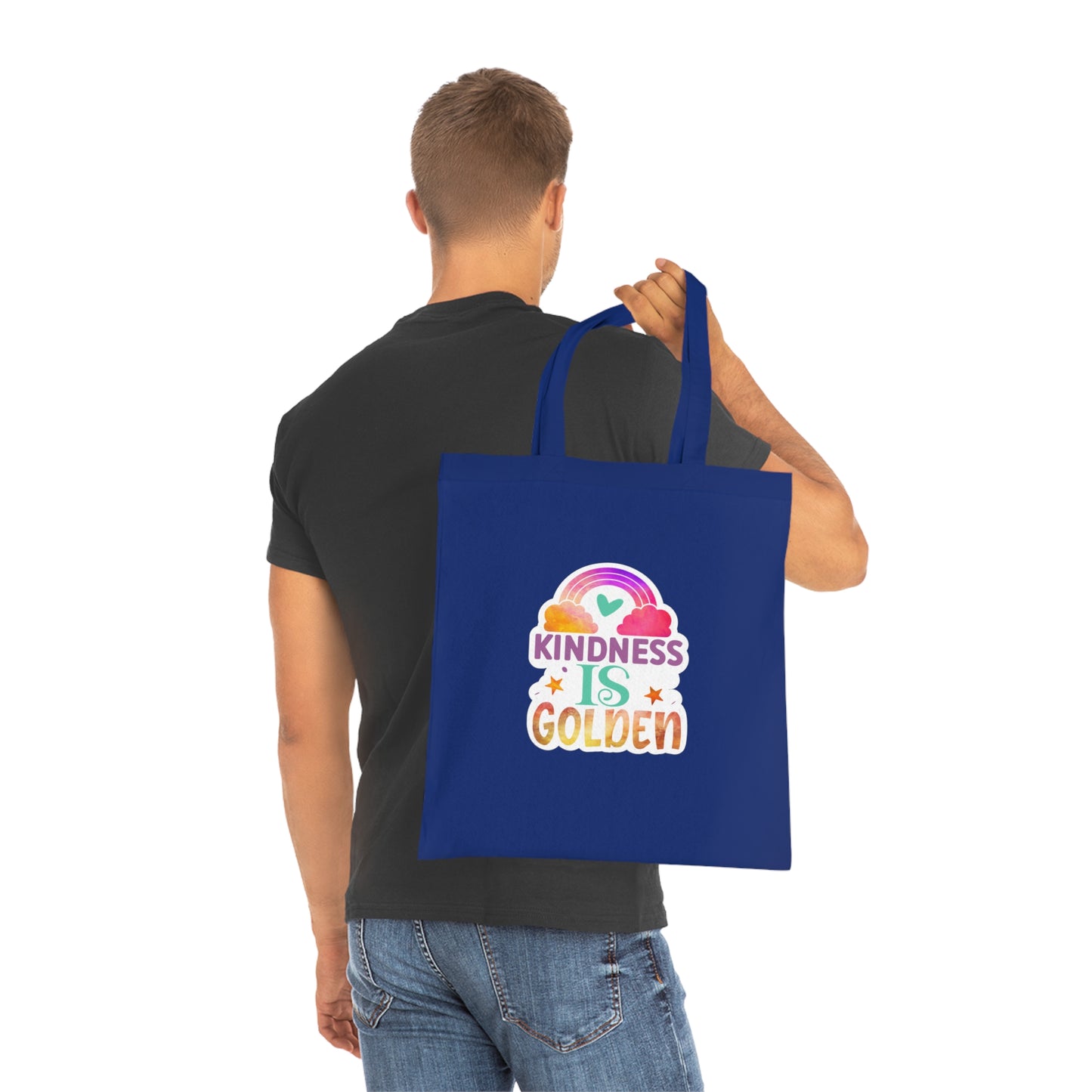 Kindness is Golden • Eco-Friendly Cotton Grocery Tote