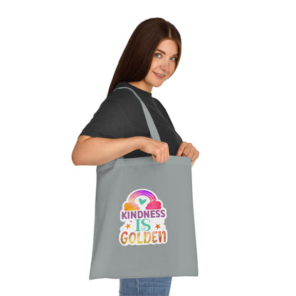 Kindness is Golden • Eco-Friendly Cotton Grocery Tote