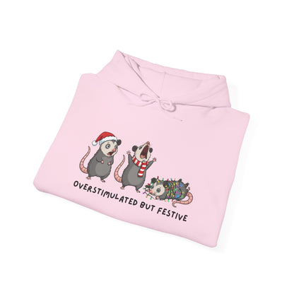 "Overstimulated But Festive" Christmas • Unisex Adult Hoodie