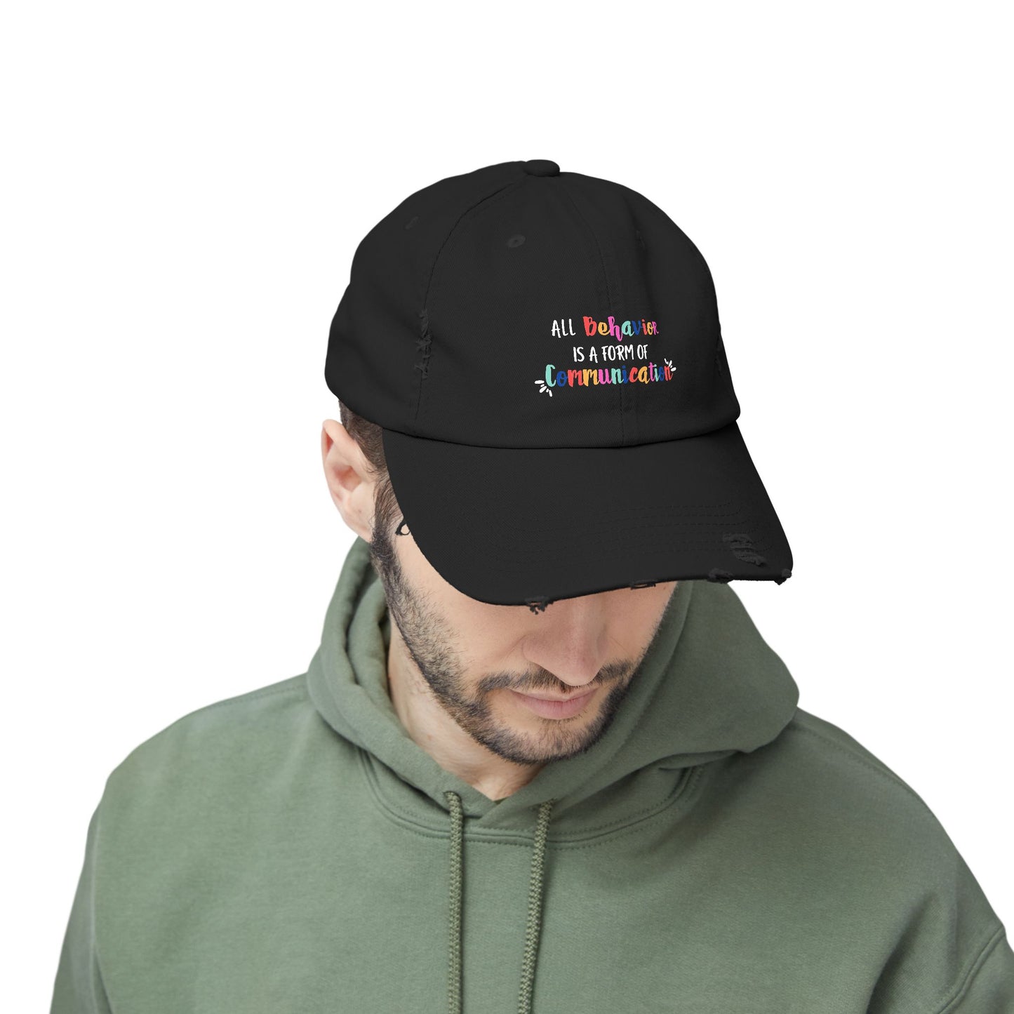 All Behavior is a Form of Communication • Unisex Distressed Hat