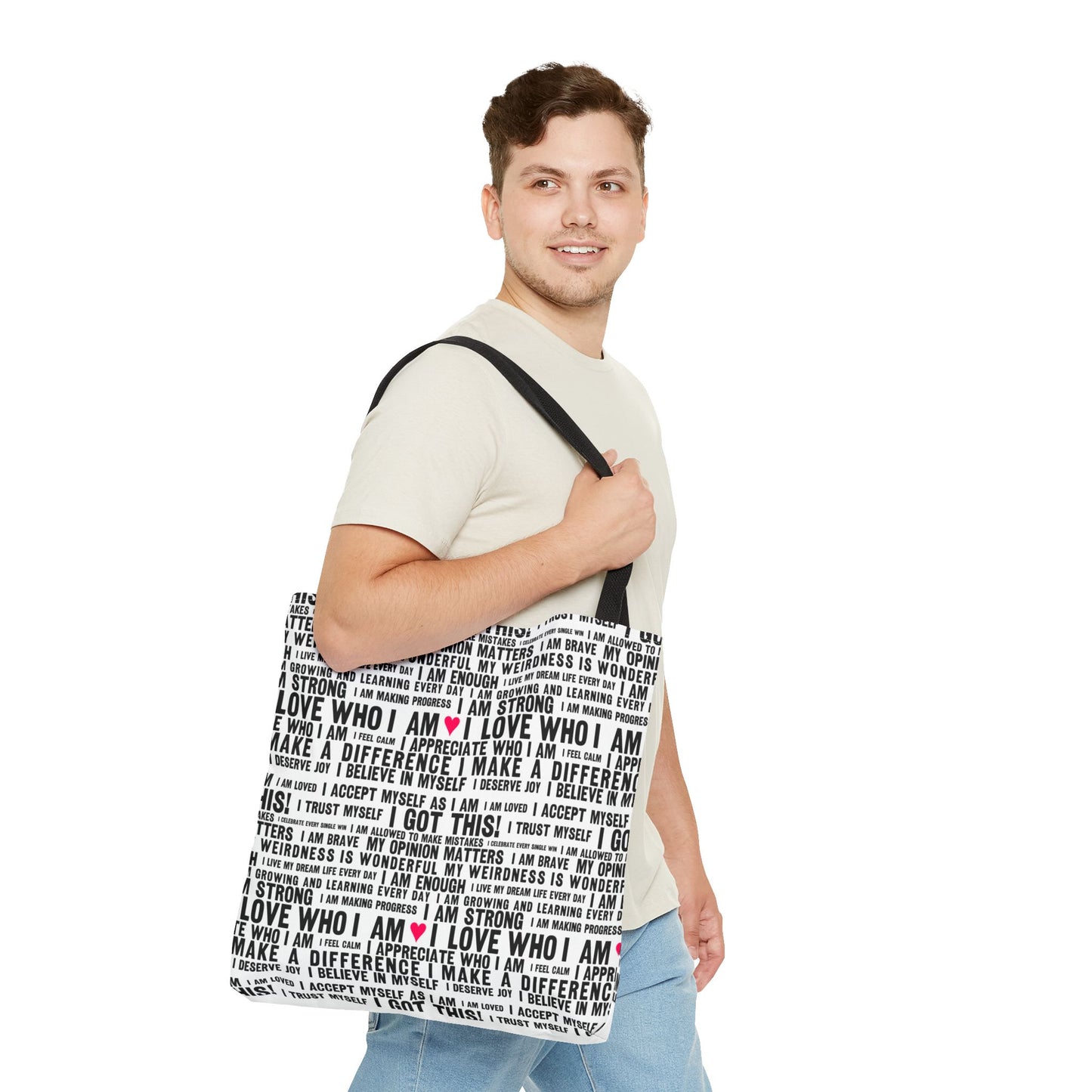 Daily Affirmations in Black & White | Eco-Friendly Tote Bag