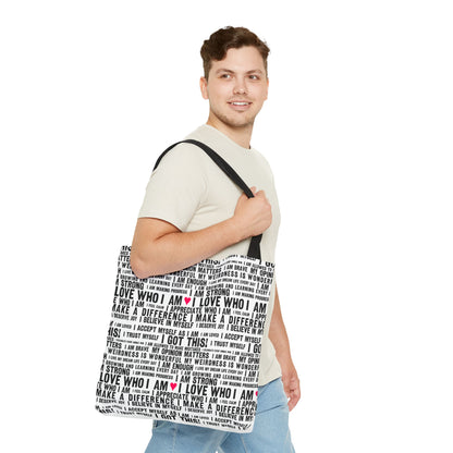 Daily Affirmations in Black & White | Eco-Friendly Tote Bag