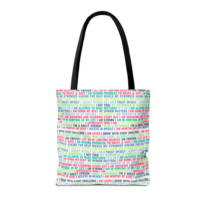 Daily Affirmations in Multi-Color | Eco-Friendly Tote Bag