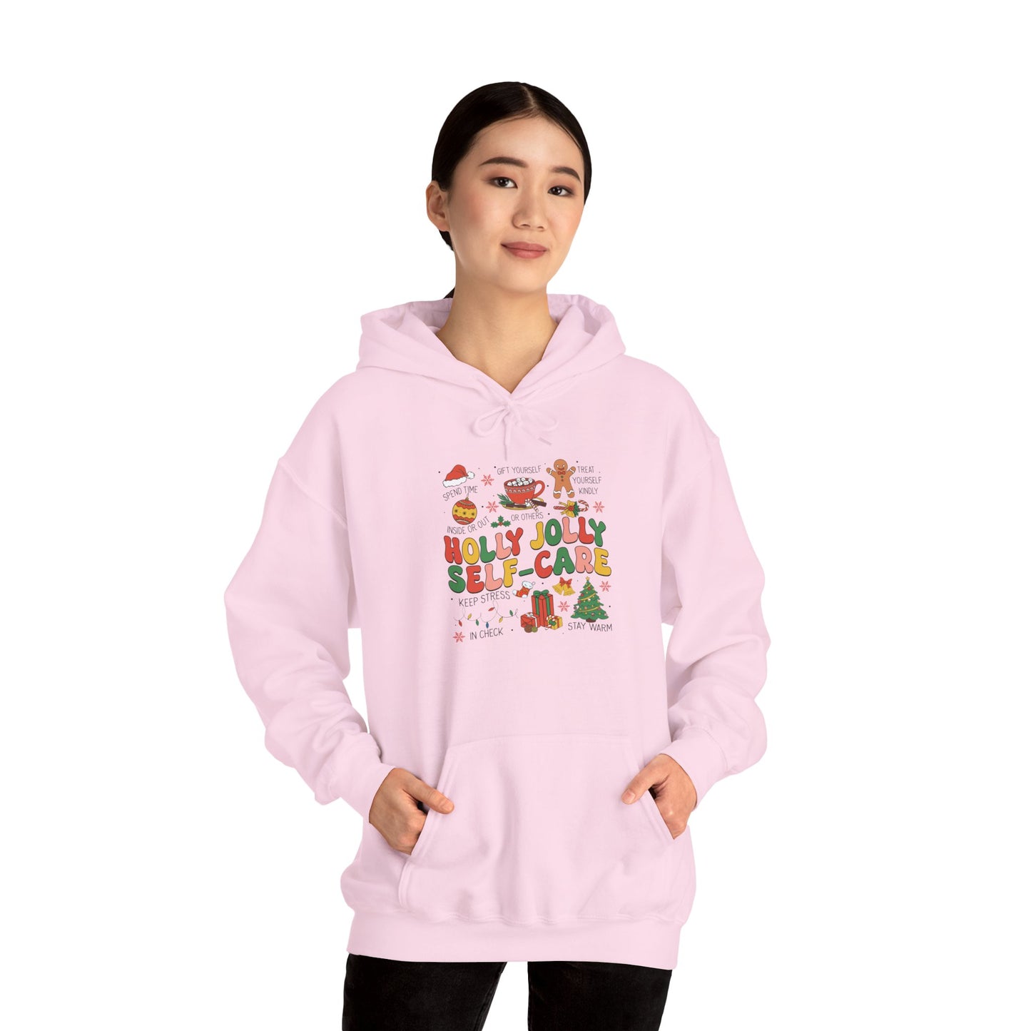 "Holly Jolly Self-Care" Christmas • Unisex Adult Hoodie