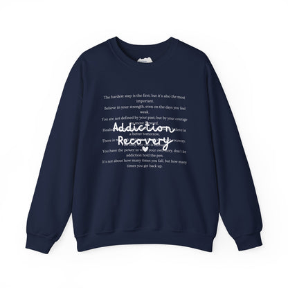 Addiction Recovery Inspirational Message Crewneck • Unisex Crewneck Sweatshirt