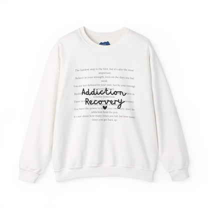 Addiction Recovery Inspirational Message Crewneck • Unisex Crewneck Sweatshirt