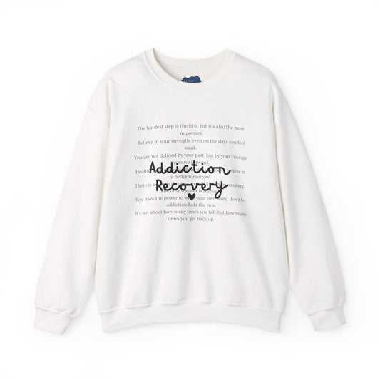 Addiction Recovery Inspirational Message Crewneck • Unisex Crewneck Sweatshirt