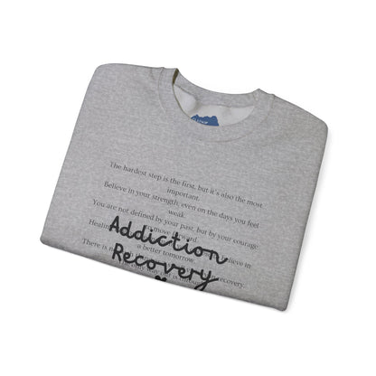 Addiction Recovery Inspirational Message Crewneck • Unisex Crewneck Sweatshirt