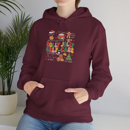 "Holly Jolly Self-Care" Christmas • Unisex Adult Hoodie