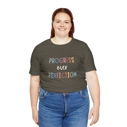 Progress Over Perfection Tee • Unisex Adult Short Sleeve T-Shirt