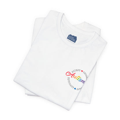 Accept. Understand. Adapt. Advocate. Autism Awareness  • Unisex Adult Short Sleeve T-Shirt