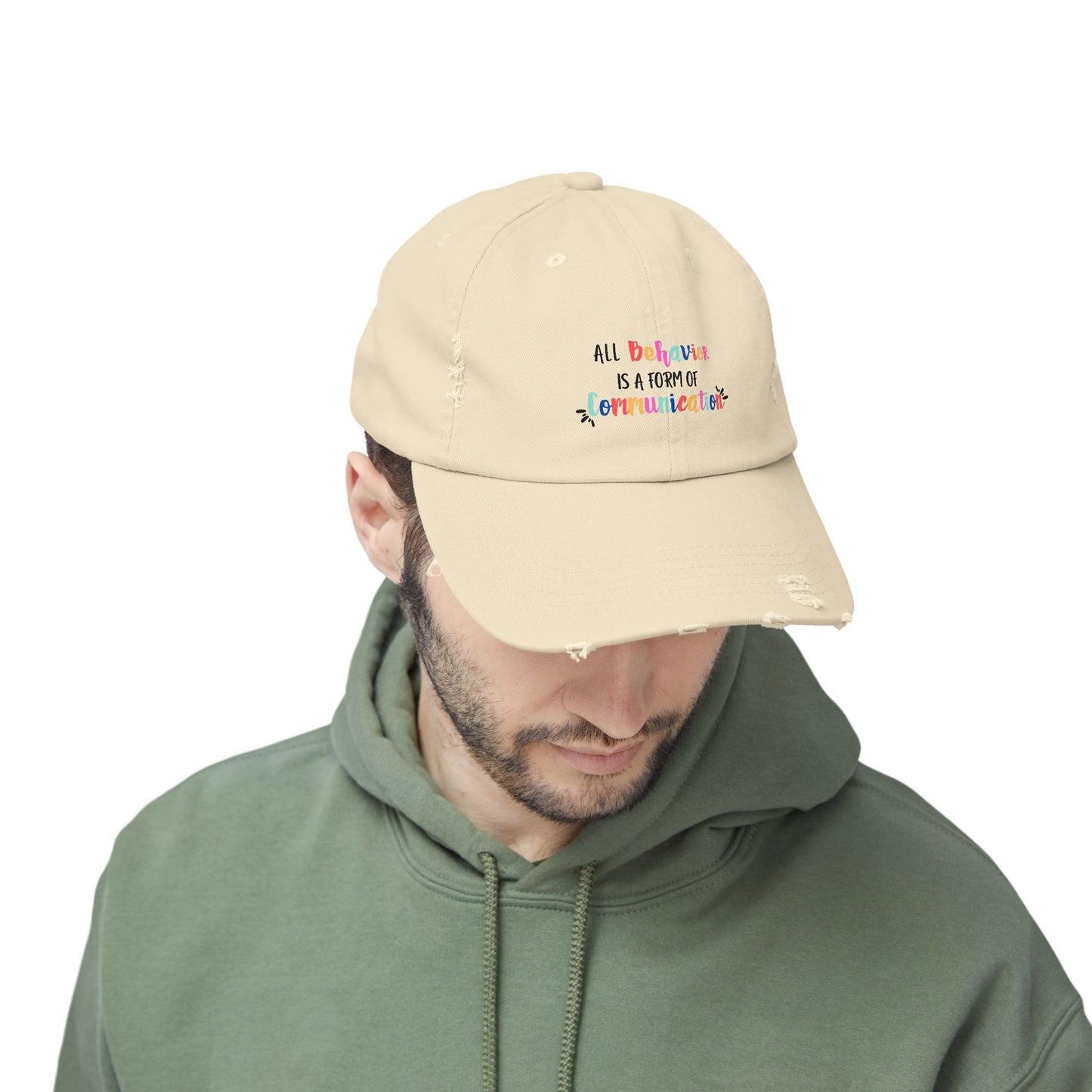 All Behavior is a Form of Communication • Unisex Distressed Hat