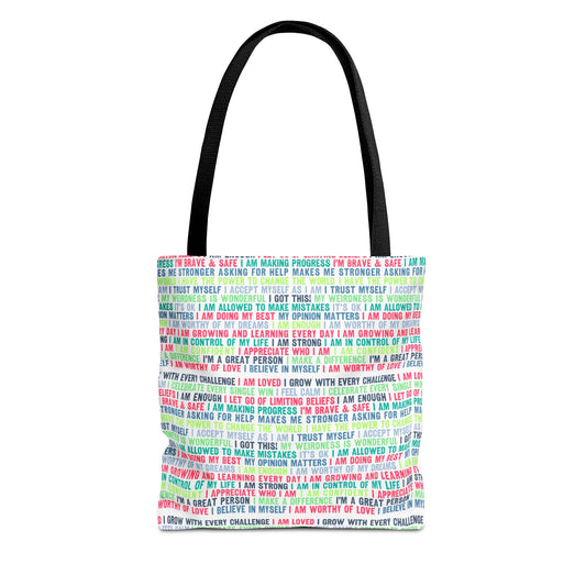 Daily Affirmations in Multi-Color | Eco-Friendly Tote Bag