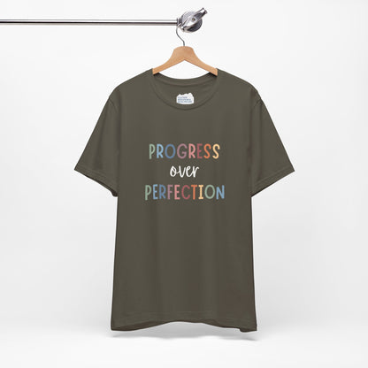 Progress Over Perfection Tee • Unisex Adult Short Sleeve T-Shirt