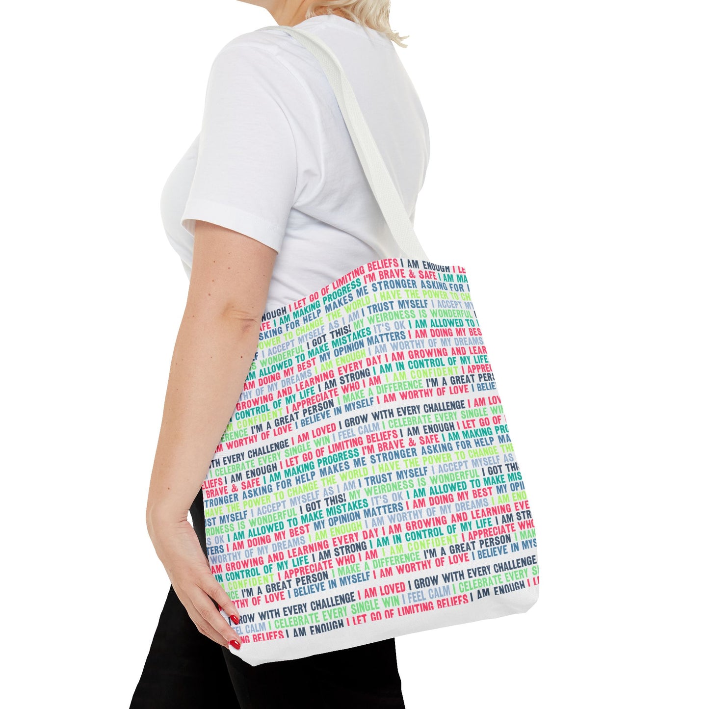 Daily Affirmations in Multi-Color | Eco-Friendly Tote Bag