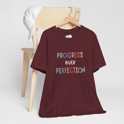 Progress Over Perfection Tee • Unisex Adult Short Sleeve T-Shirt