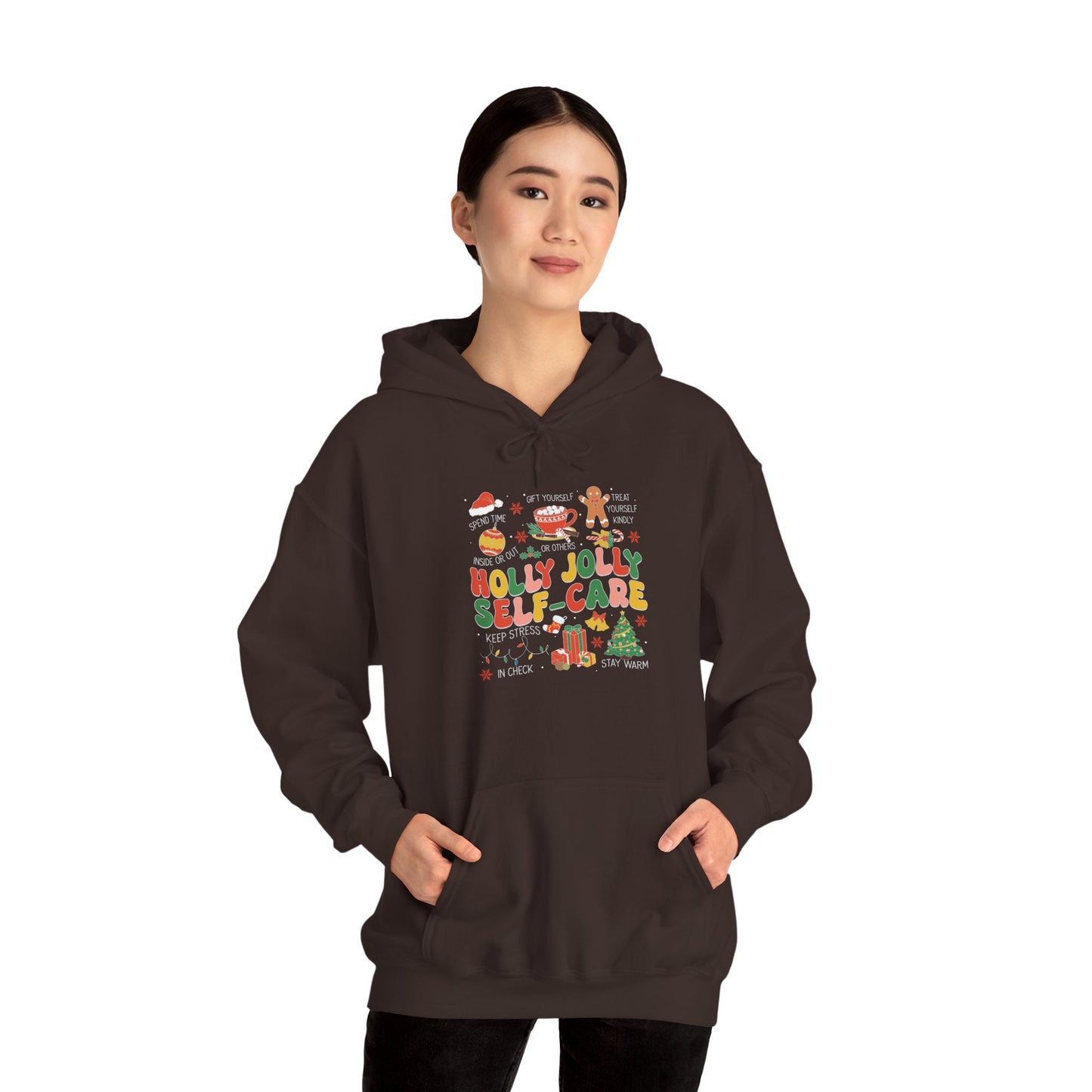 "Holly Jolly Self-Care" Christmas • Unisex Adult Hoodie